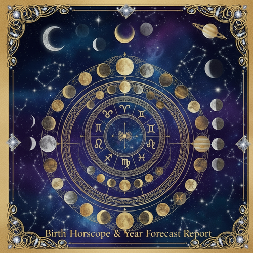 Astrological birth chart —natal chart   and year forecast report