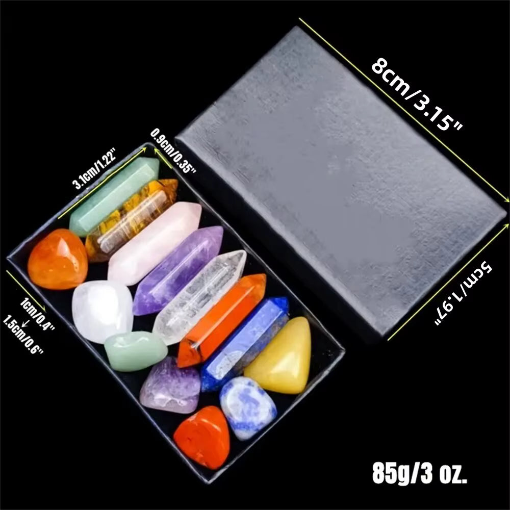 14pcs Natural Stone Chakra Crystal Column Set Color DIY Necklace Jewelry Display Decoration Suitable for Yoga Meditation Gifts   4.7   2621 Reviews   ౹   10,000+ sold