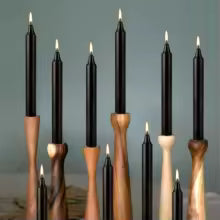 12 Pcs 3.9*0.4in (10.1*1.2cm) Black Small Rod Wax, Drip-Free, Smoke-Free and Fragrance-Free Home Dinner Candles, Hand-Pulled, High-Quality, Suitable for Various Places, Various Holidays.
