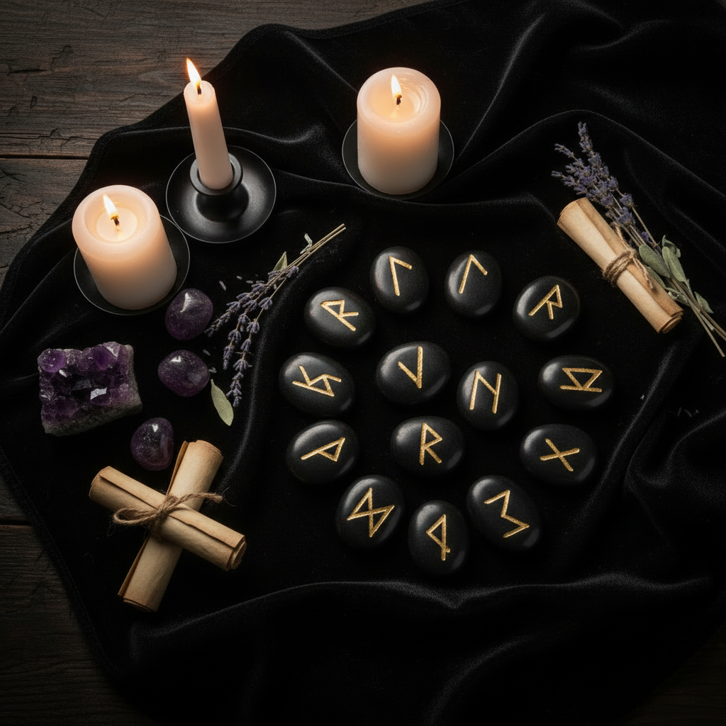 Scandinavian and Slavic runes divination session